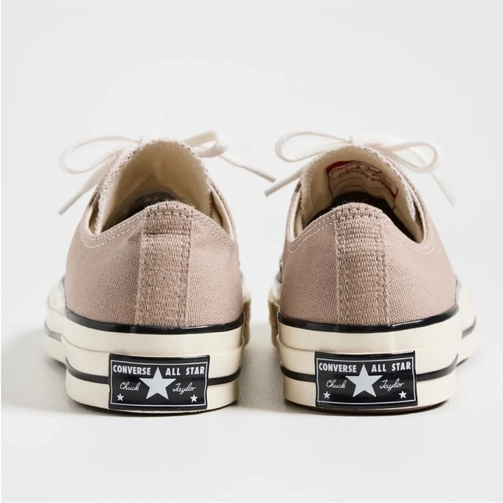 Converse Men's Low-Top Sneakers in Light Taupe and White - Picture 3 of 14